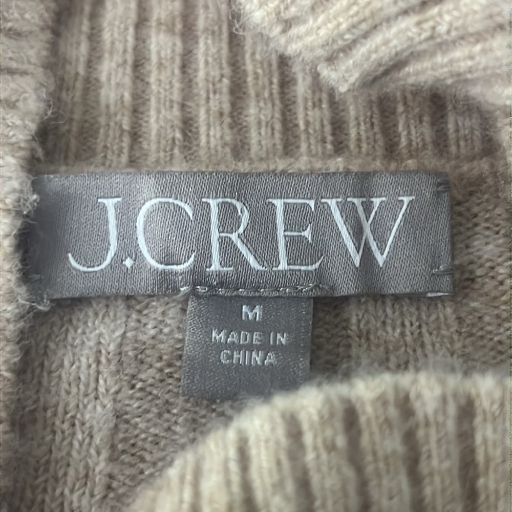 J. Crew Beige Ribbed Cowl Turtleneck Sweater - Picture 8 of 9